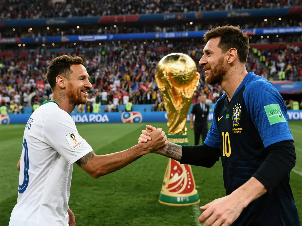 宿命的对决：当潘帕斯雄鹰与桑巴军团在世界杯之巅相遇，梅西与内马尔的终极篇章